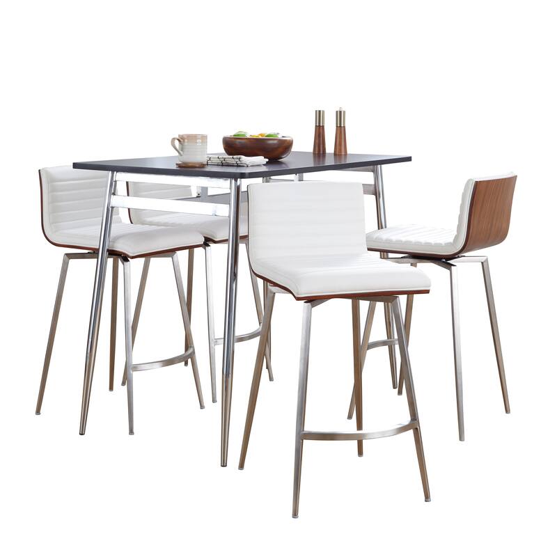 Porch & Den Naldi-Mason Swivel 5-Piece Counter Height Dining Set