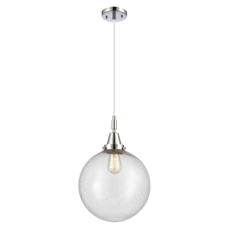 Innovations Lighting Downtown Urban - Caden Beacon - 1 Light 12" Cord Hung Mini Pendant - Polished Chrome/Seedy Shade