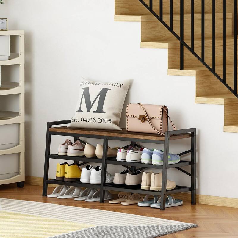 3-Tier Shoe Rack - 14"D x 41.92"W x 19.68"H