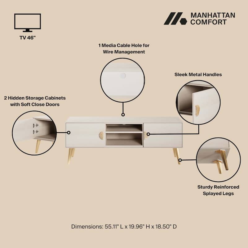 Manhattan Comfort Haley 55.10" Mid-Century Modern TV Stand