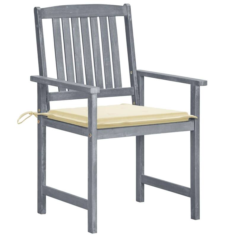 vidaXL Patio Chairs Outdoor Chair with Cushions for Deck Solid Wood Acacia