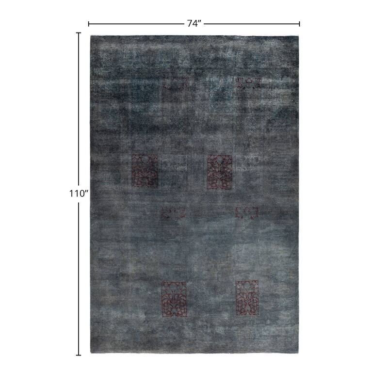 Contemporary Overdyed Wool Hand Knotted Area Rug - 6' 2" x 9' 2"
