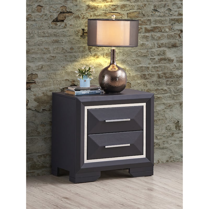 Modern Bedroom Cabinet with Two Drawers Storage Nightstand Bedside Table for Bedroom