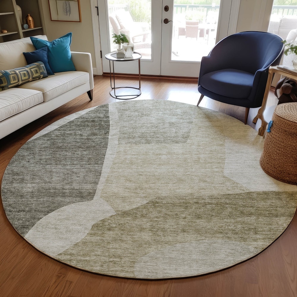 Machine Washable Indoor/ Outdoor Chantille Contemporary Abstract Rug