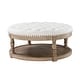 preview thumbnail 9 of 14, Illyria Transitional Multifunctional Tufted 35.5" Shabby Chic Storage Ottoman Table with Spindle Legs by HULALA HOME