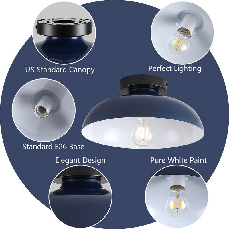 Semi Flush Mount Ceiling Light, Modern Ceiling Light Fixture for Kitchen Island Dining Room Foyer Hallway Porch Barn Loft