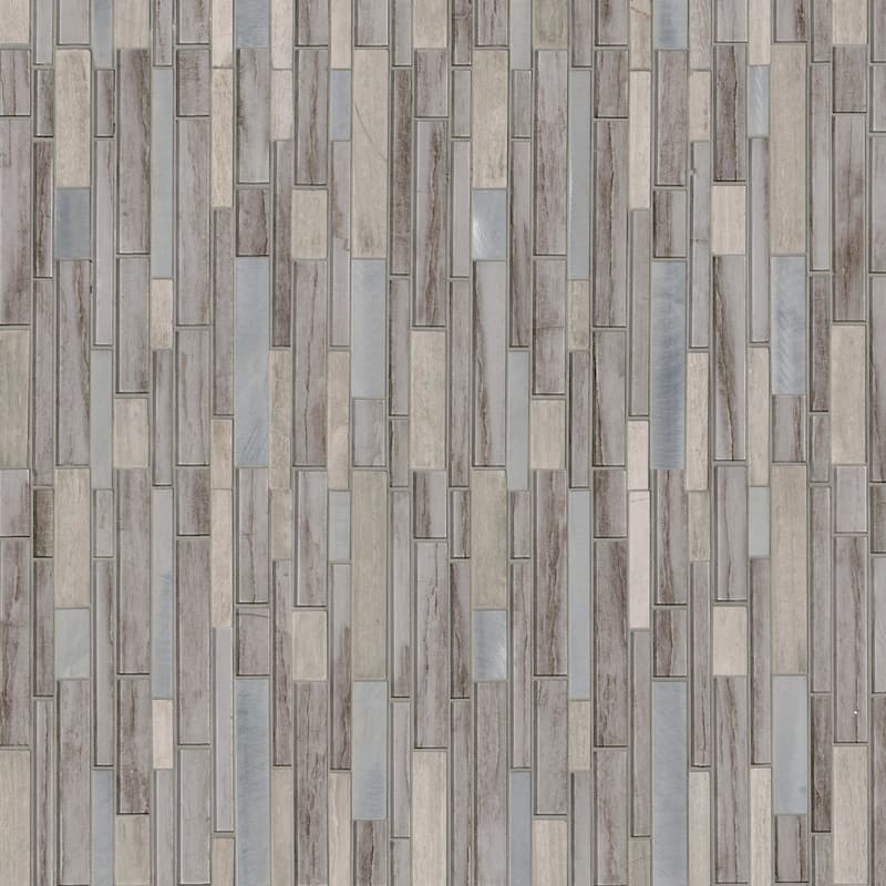 Ackland AKM-SGM-12X12ILX-CA 12" x 12" Glass and Metal and Stone Linear