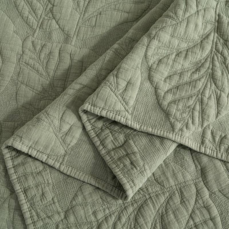 Wholelinens Stonewashed 3 Piece Cotton Bedspread Reversible Quilt Set
