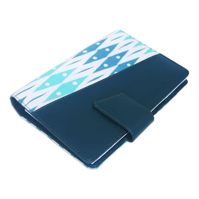 Novica Handmade Ivy Geometry Batik Cotton Planner