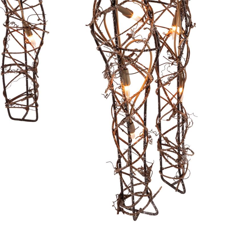 Alpine Corporation Standing Rattan Reindeer Decoration with White Halogen Lights