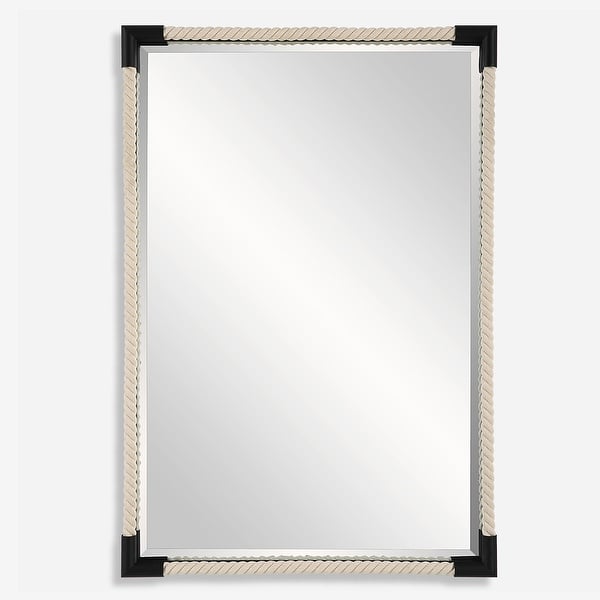 slide 2 of 6, Uttermost 09942 Marina 24-1/8"W x 36"H Rectangular Beveled Accent White
