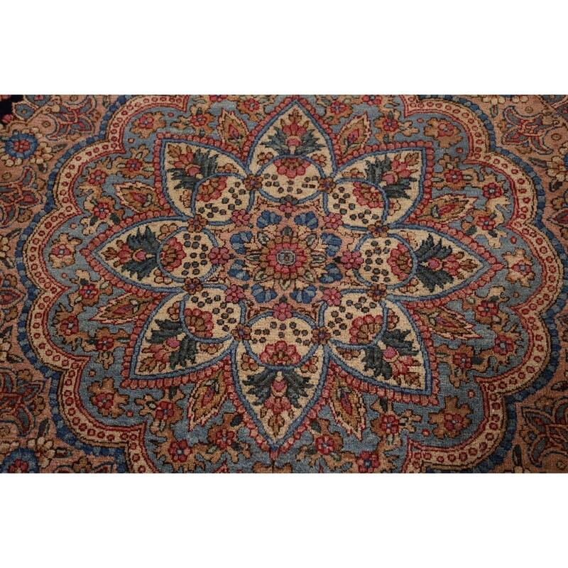 Pre-1900 Antique Kerman Ravar Persian Large Red Handmade Wool Carpet - 14'2"x 19'0"
