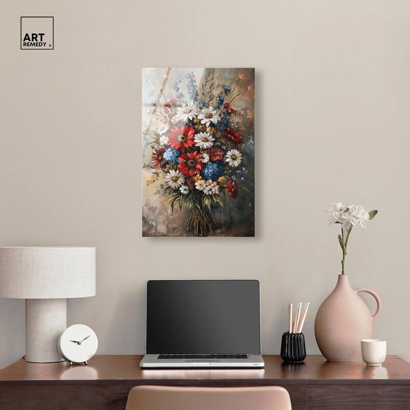 Symphony of Flowers II Acrylic by Art Remedy, Ready to Hang