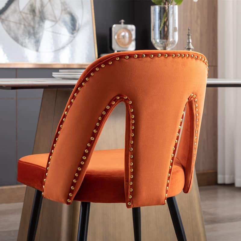 Modern Velvet Upholstered Dining Chairs Set of 6