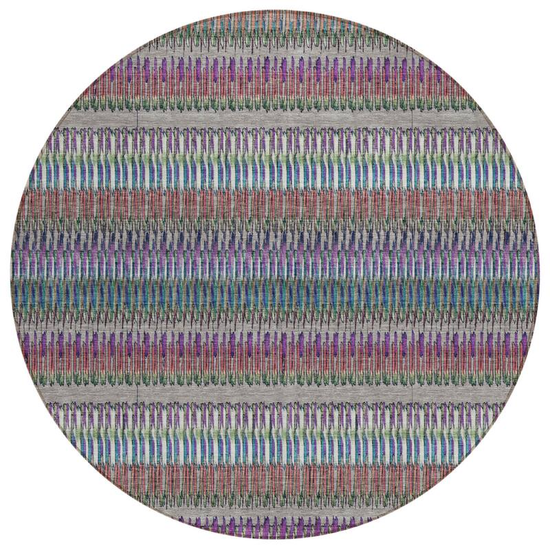HomeRoots Striped Transitional Rectangle Outdoor Rug