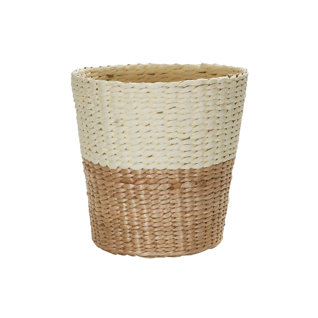 Household Essentials 2-Tone Handwoven Wicker Waste Basket