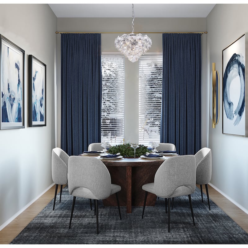 9-Light Chrome Chandelier With Clear Crystals