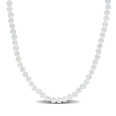 Miadora 16ct TGW Fancy-Cut White Topaz Vintage Necklace in Sterling Silver-19 in.