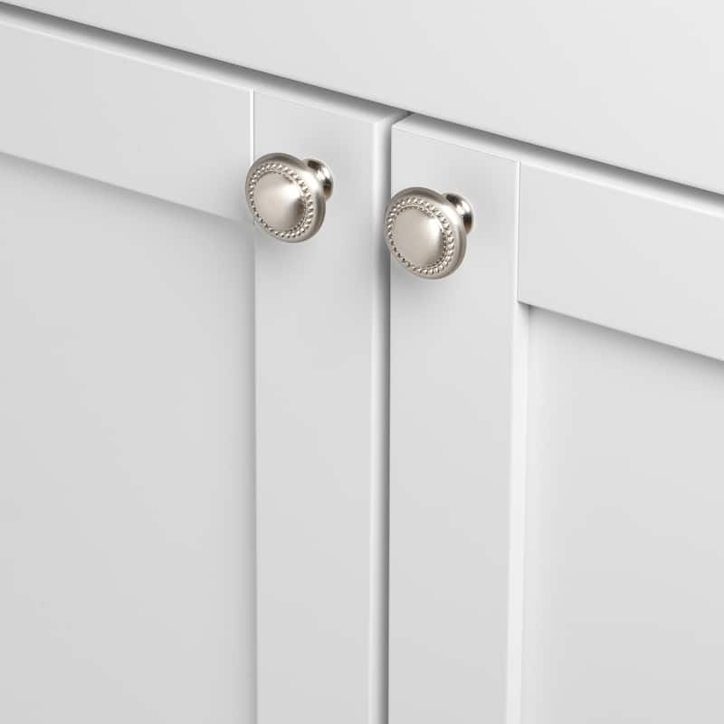 GlideRite 1.25-inch Satin Nickel Round Beaded Cabinet Knobs (Pack of 10) - Pack of 10