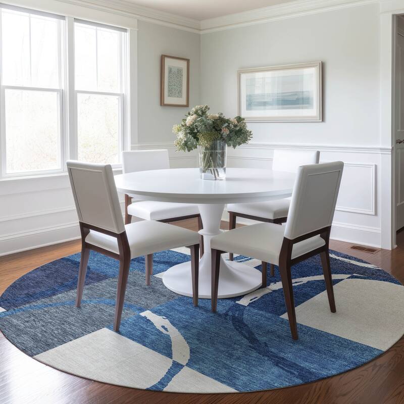 Machine Washable Indoor/ Outdoor Contemporary Chantille Rug