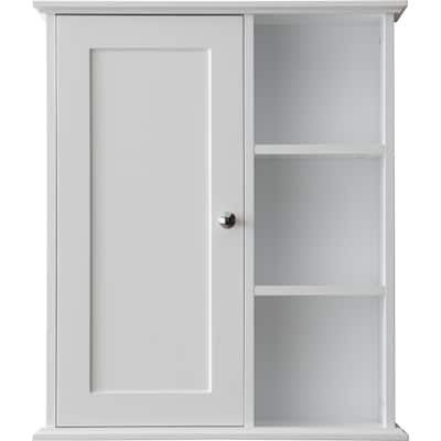 23.6" White Bathroom Wall Cabinet