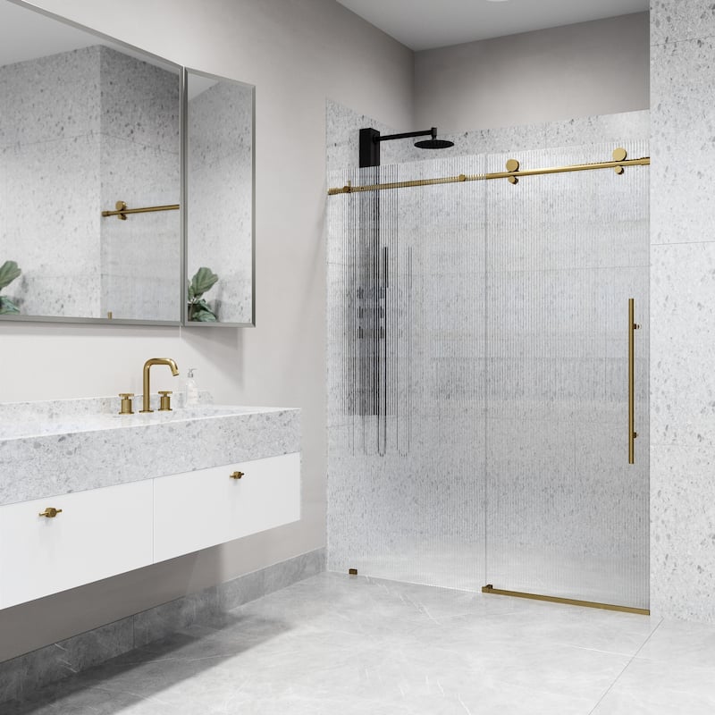 VIGO Elan E-Class 56" to 60" W x 76" H Frameless Sliding Shower Door