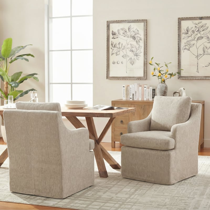 Upholstered Dining Chairs, Modern Kitchen Chairs Dinner Chairs with 4 Casters