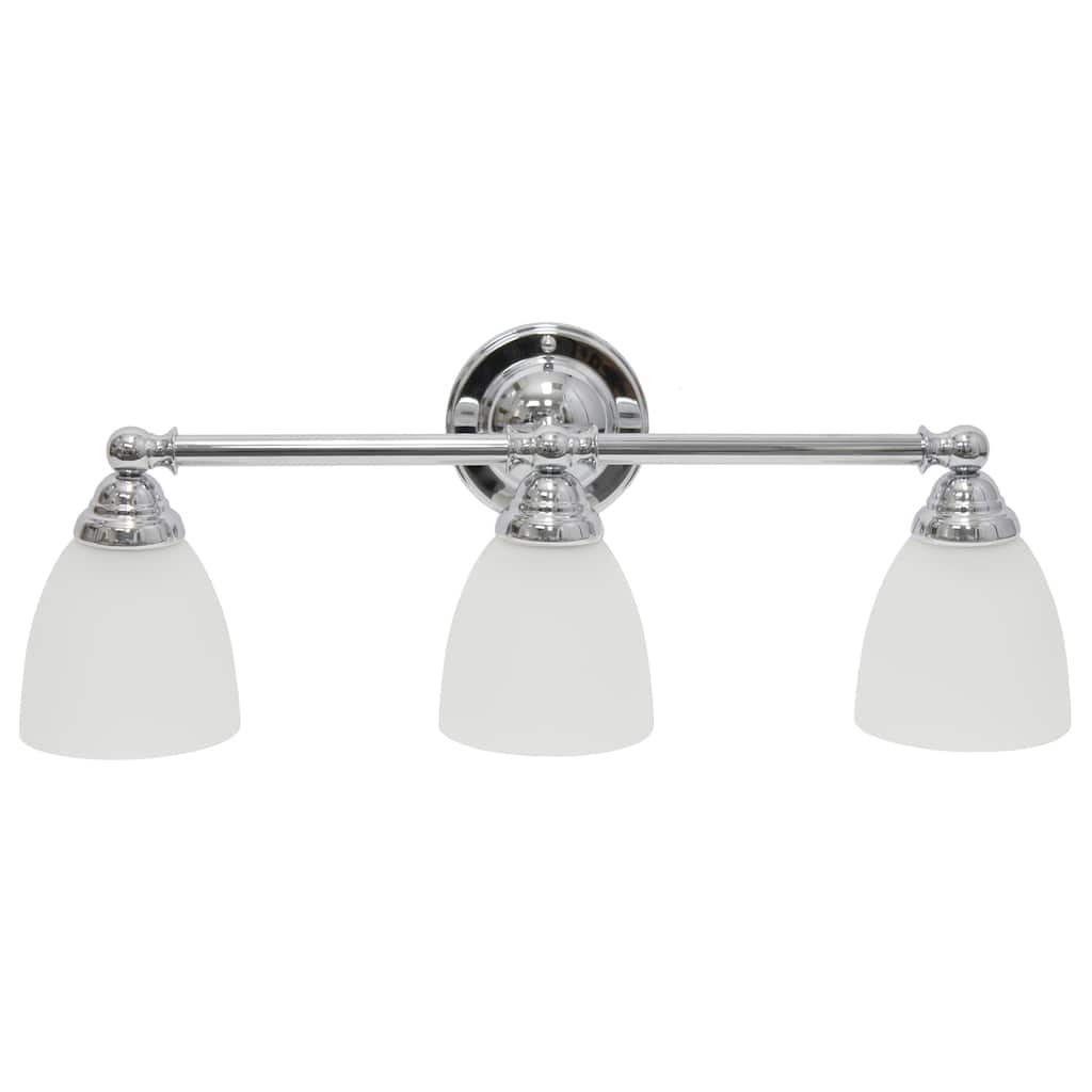 3-Light Vanity Light - Metal & Glass Shade Uplight Downlight - Bathroom, Hallway, Entryway Fixture - 9.5
