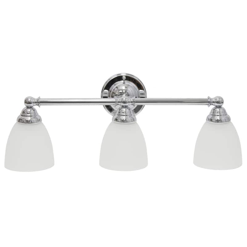 3-Light Vanity Light - Metal & Glass Shade Uplight Downlight - Bathroom, Hallway, Entryway Fixture - 9.5