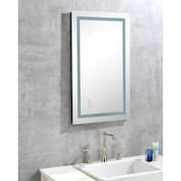 LED Bathroom Mirror, Framed Gradient Front and Backlit LED Mirror Wall ...