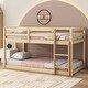 preview thumbnail 1 of 33, Twin Size Wood Loft Bed with Ladder and Fence for Kids, Boys and Girls Natural