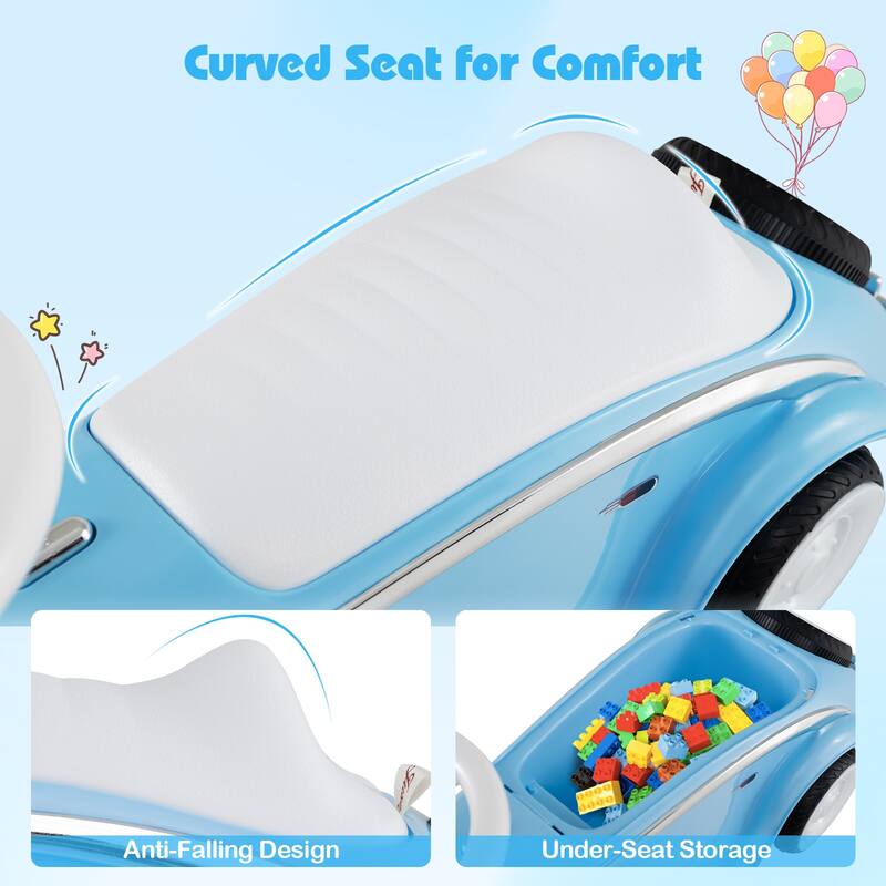 Gymax Kids Ride on Push Car w/ Steering Wheel Horn & Light Under Seat