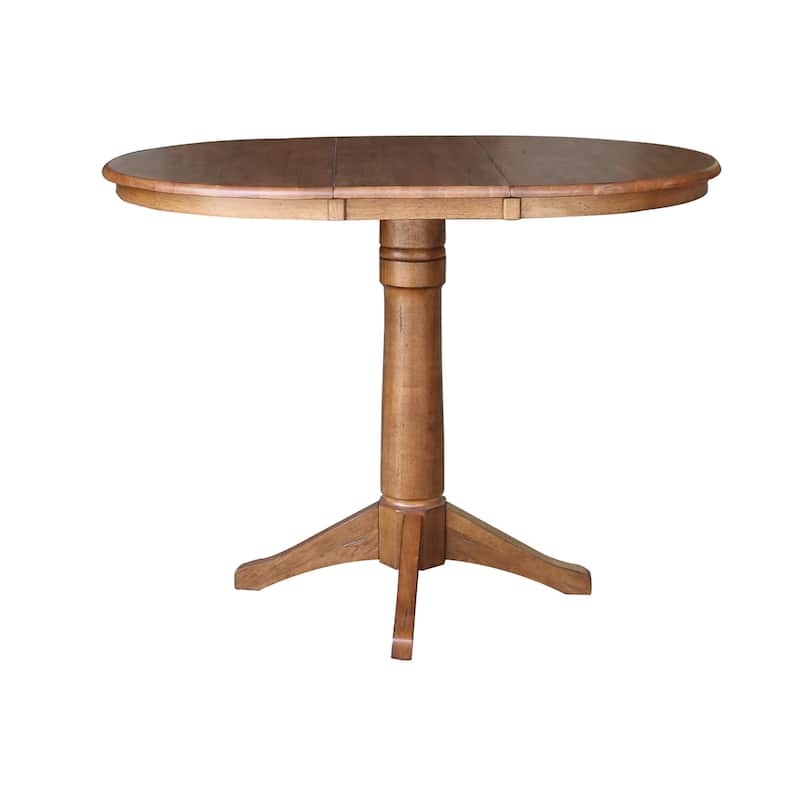 36" Round Top Pedestal Table with 12" Leaf