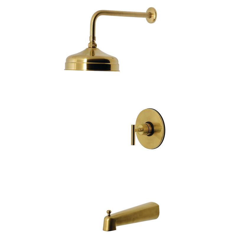 Kingston Brass KB633CML Manhattan Tub and Shower Trim Package with 1.8 - Brushed Brass