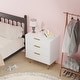 preview thumbnail 2 of 6, Modern Natural Wood Color Fluted Dresser, Wooden Chest with Gold Metal Handles & Legs