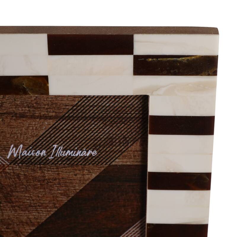 Resin Picture Frame Geometric Cutout Design Modern Glam - 5x7" Brown