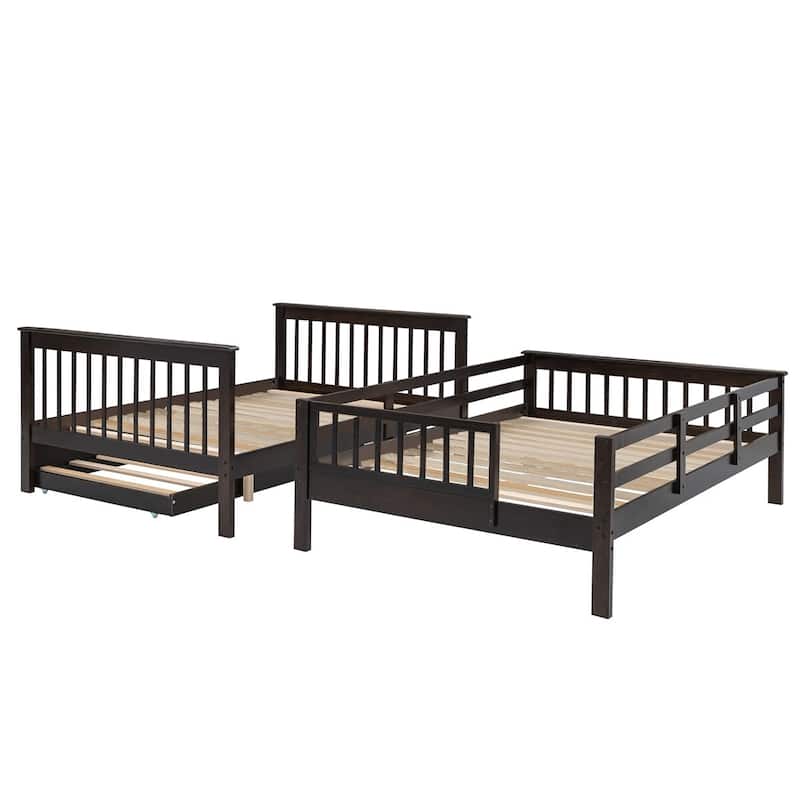 Merax Stairway Full over Full Bunk Bed with Twin Trundle