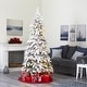 preview thumbnail 5 of 3, 7' Flocked Montana Down Swept Spruce Christmas Tree with 400 LED - Green