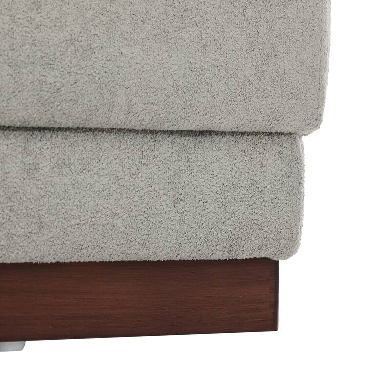Christopher Knight Home - Nova Hexa Modern Upholstered Ottoman/ Foot Stool with Wooden Base