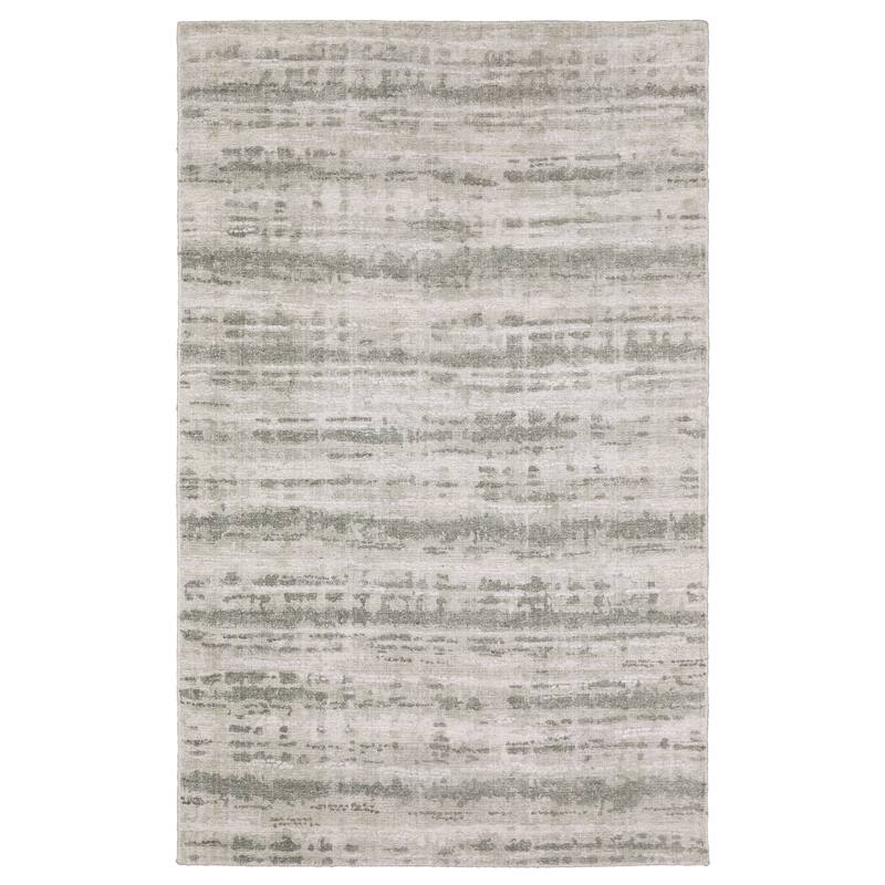 Cameryn Textural Distressed Stripe Beige/ Green Area Rug - 9' x 12'