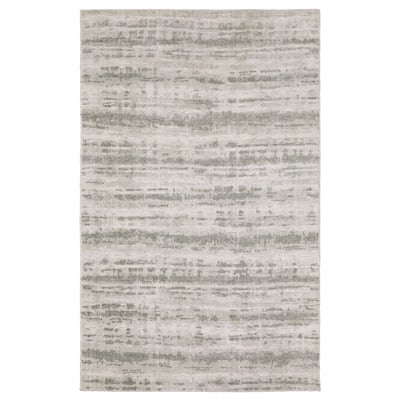 Cameryn Textural Distressed Stripe Beige/ Green Area Rug