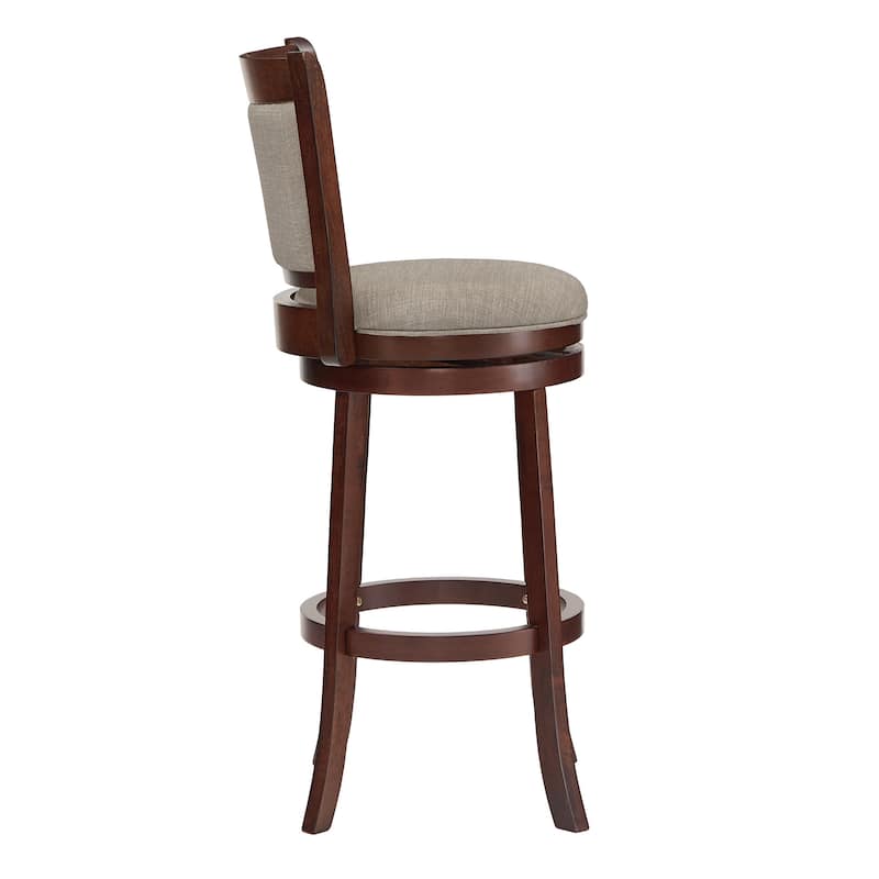 Verona Panel Back Linen Swivel 29-inch High Back Bar Stool by iNSPIRE Q Classic