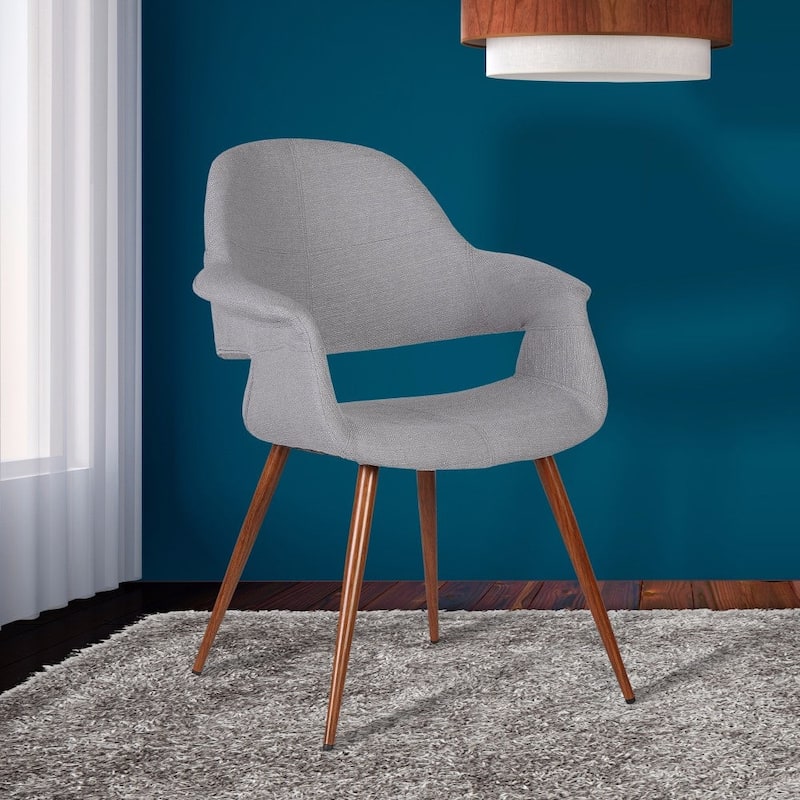 Fabric Mid Century Dining Chair with Round Tapered Legs - 33 H x 25 W x 24 L Inches