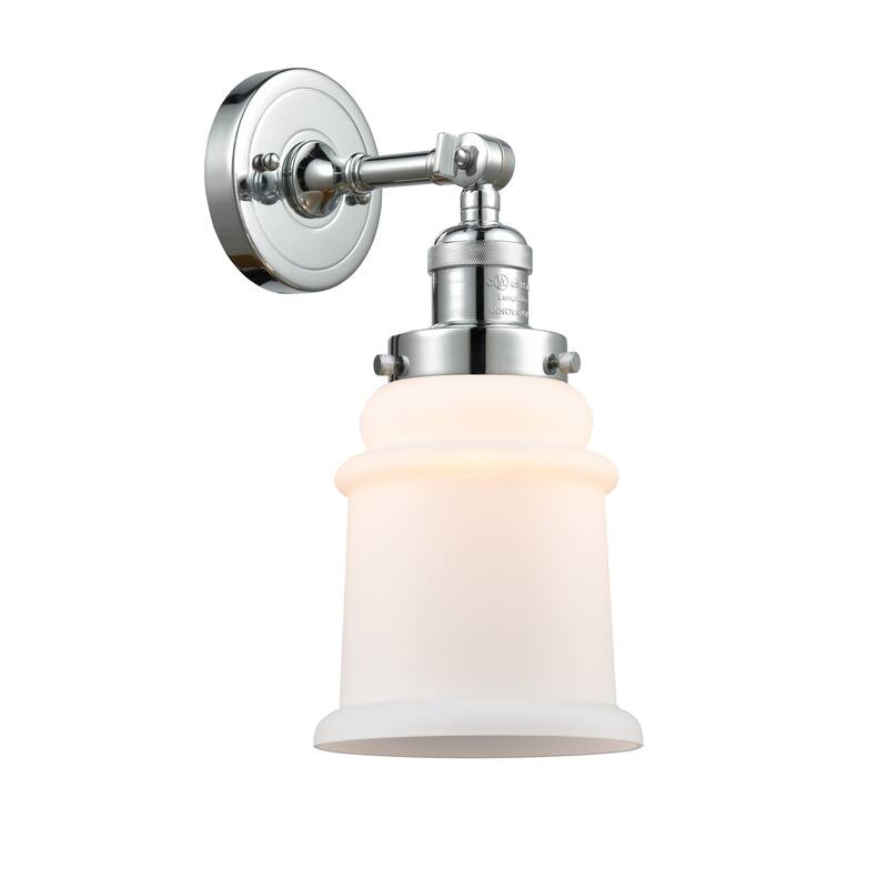 Innovations Lighting Canton Single Light 11" Tall Bathroom Sconce - Polished Chrome / Matte White