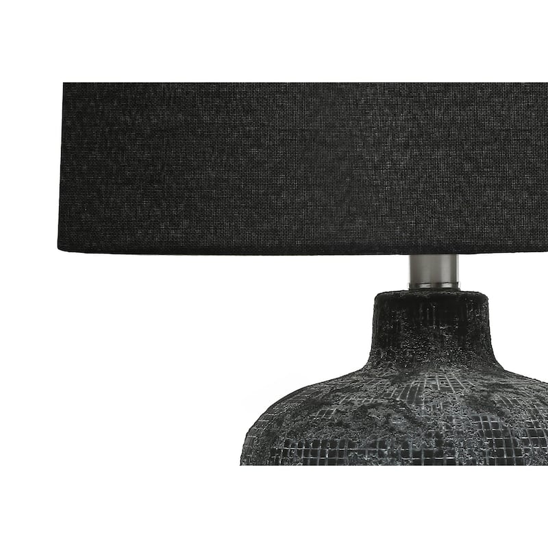 Lighting, Table Lamp, 24"h, Black Ceramic, Black Shade, Contemporary