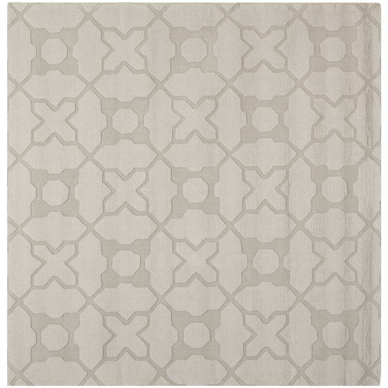 SAFAVIEH Handmade Impressions Nastja Modern Wool Rug - 6' Square - Silver