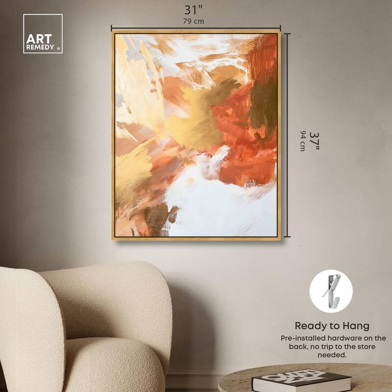 Golden Yellow Citrus Burst I Canvas by Art Remedy