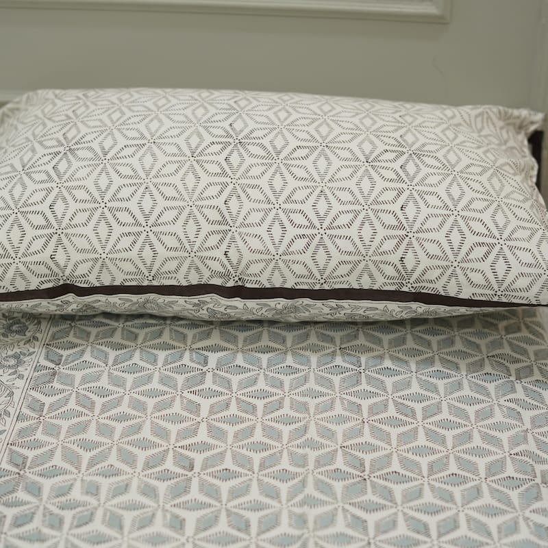 Fabdivine Cotton Hand Block Floral Flat Sheet Bed Room Home Décor Accent Gift