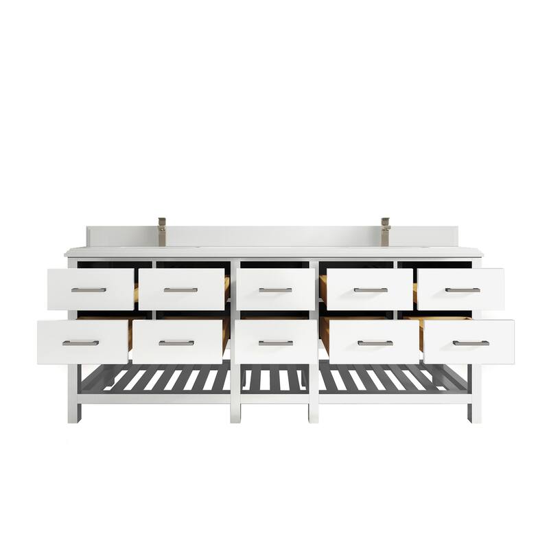 Willow Collections 84 in. W x 22 in. D Parker Double Sink Bathroom vanity with Regular Countertop