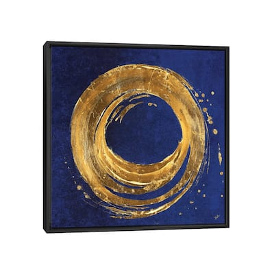 iCanvas "Gold Circle on Blue" by Patricia Pinto Framed Canvas Print
